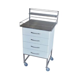 Carro Curativo com Gabinete MDF estrutura em inox 304.