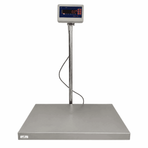 Balança Plataforma INOX C/ BATERIA E C/ COLUNA 90X50CM