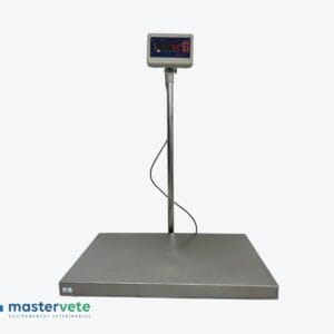 BALANÇA PLATAFORMA INOX C/ BATERIA E C/ COLUNA 60X50CM