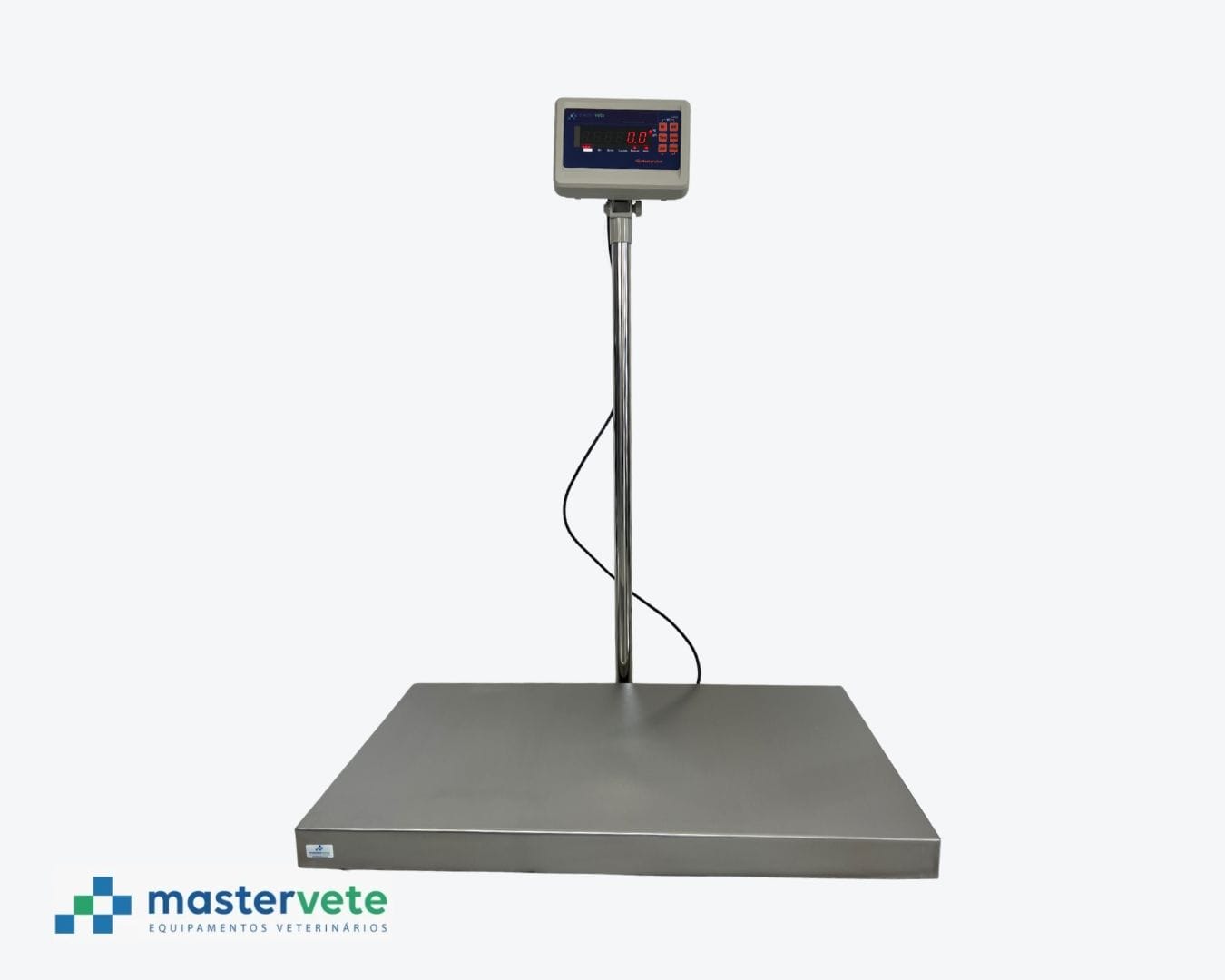 BALANÇA PLATAFORMA INOX C/ BATERIA E C/ COLUNA 113X50CM