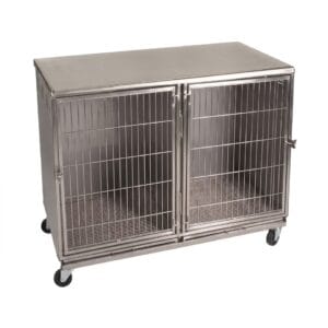 Canil Veterinário Modular Grande Em Aço Inox 2 Lugares